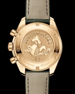 38 mm, yellow gold on leather strap^OMEGA Fashion