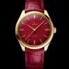 40 mm, yellow gold on leather strap^OMEGA New