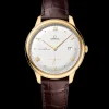 41 mm, yellow gold on leather strap^OMEGA Online