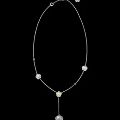 Necklace, 18k white gold, angelite, chalcedony, jade, opale^OMEGA Online