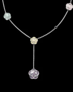 Necklace, 18k white gold, angelite, chalcedony, jade, opale^OMEGA Online