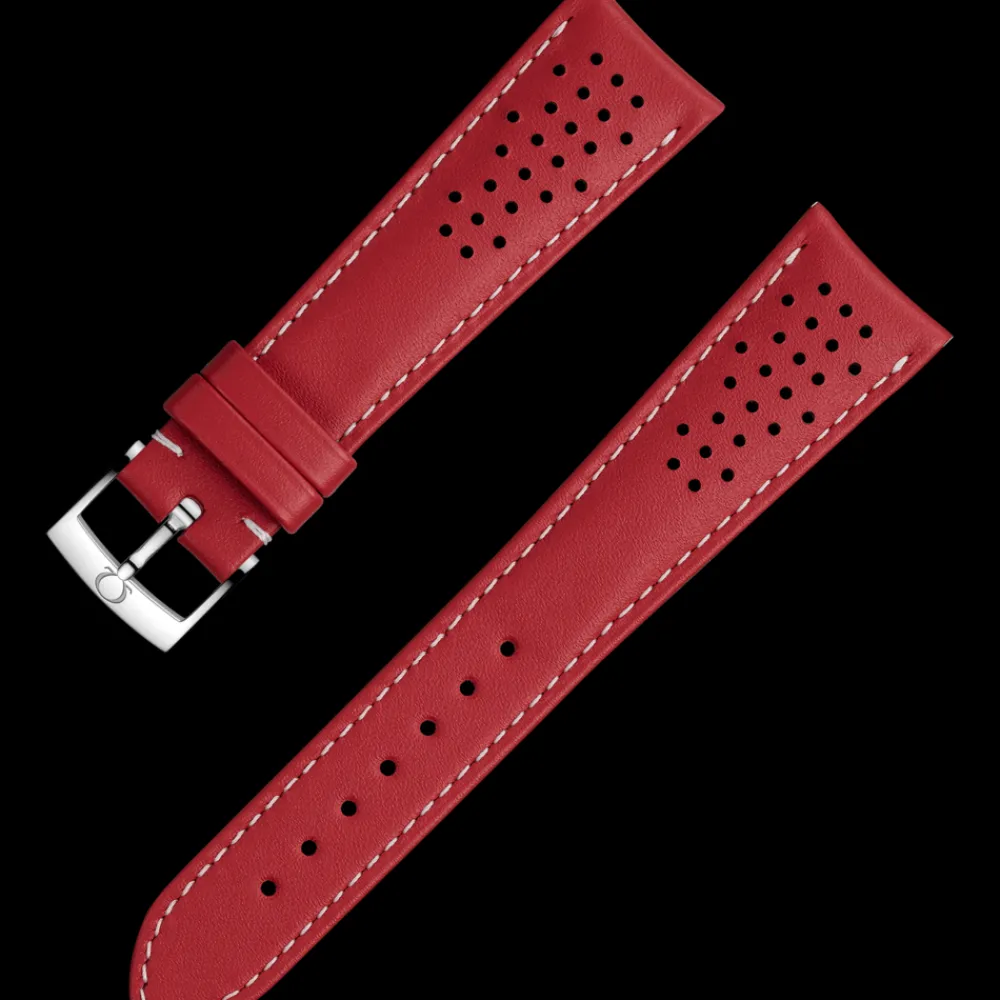 Red leather strap with pin buckle^OMEGA New