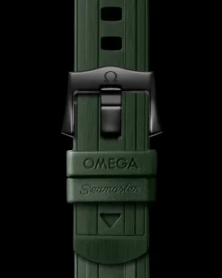 Seamaster Diver 300M green rubber strap with pin buckle^OMEGA Clearance