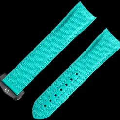 Seamaster Planet Ocean 600M turquoise rubber strap with foldover clasp^OMEGA Clearance