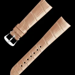 Shiny beige alligator leather strap with pin buckle^OMEGA Best