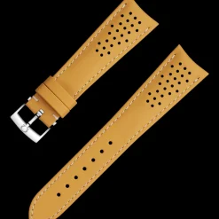 Yellow leather strap with pin buckle^OMEGA Clearance